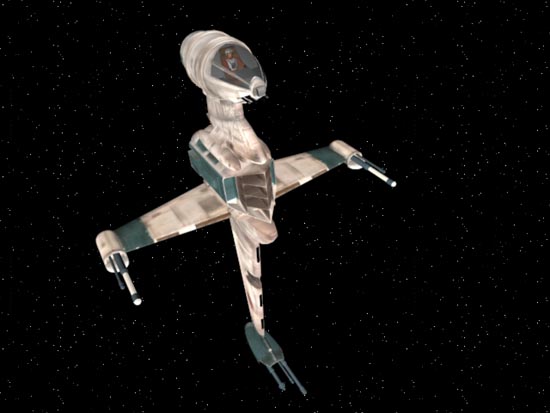 One of White Squadron's B-Wing Fighters