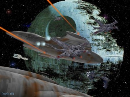 Rebel Fleet surrounding the Death Star.