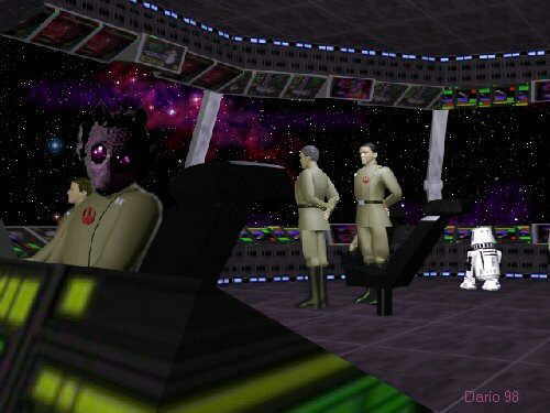 Trailblazer's bridge, with Admiral garil, Captain Collins and Lieutenant Deeggo.